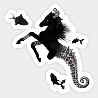 Wonderful dark steampunk seahorse Sticker